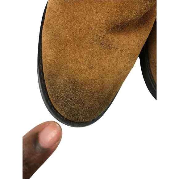 Volatile Womens Tan Leather Calf Hair Trim Zip Western Ankle Booties 7.5 - Picture 6 of 11